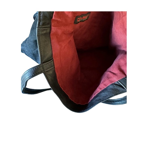 Pittards England Leather& Suede Tote Book Bag EUC - Picture 9 of 12